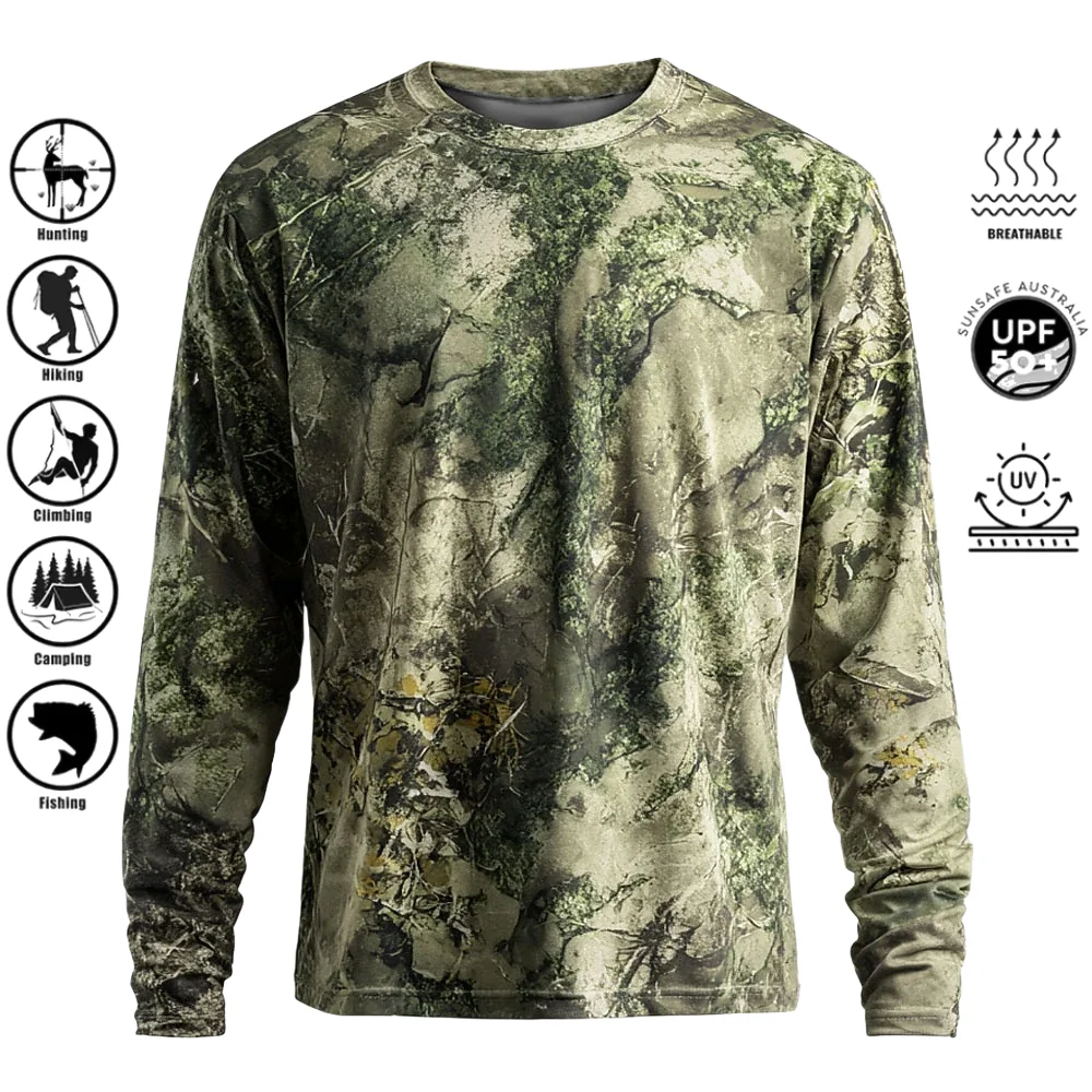 Outdoor Hunting Prints - Camiseta de manga comprida para homem,