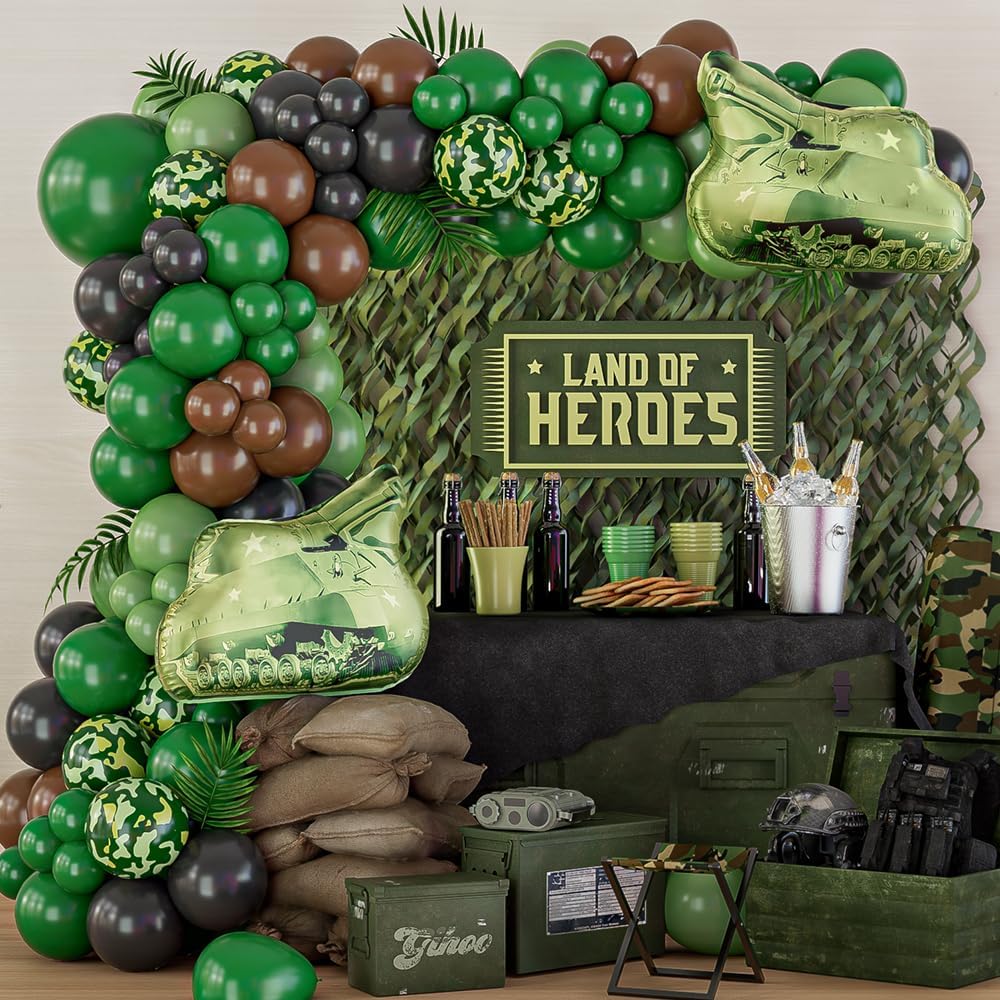 Verde Camuflagem Balão Garland - Hunting And Camping In Jungle avaliação e preço